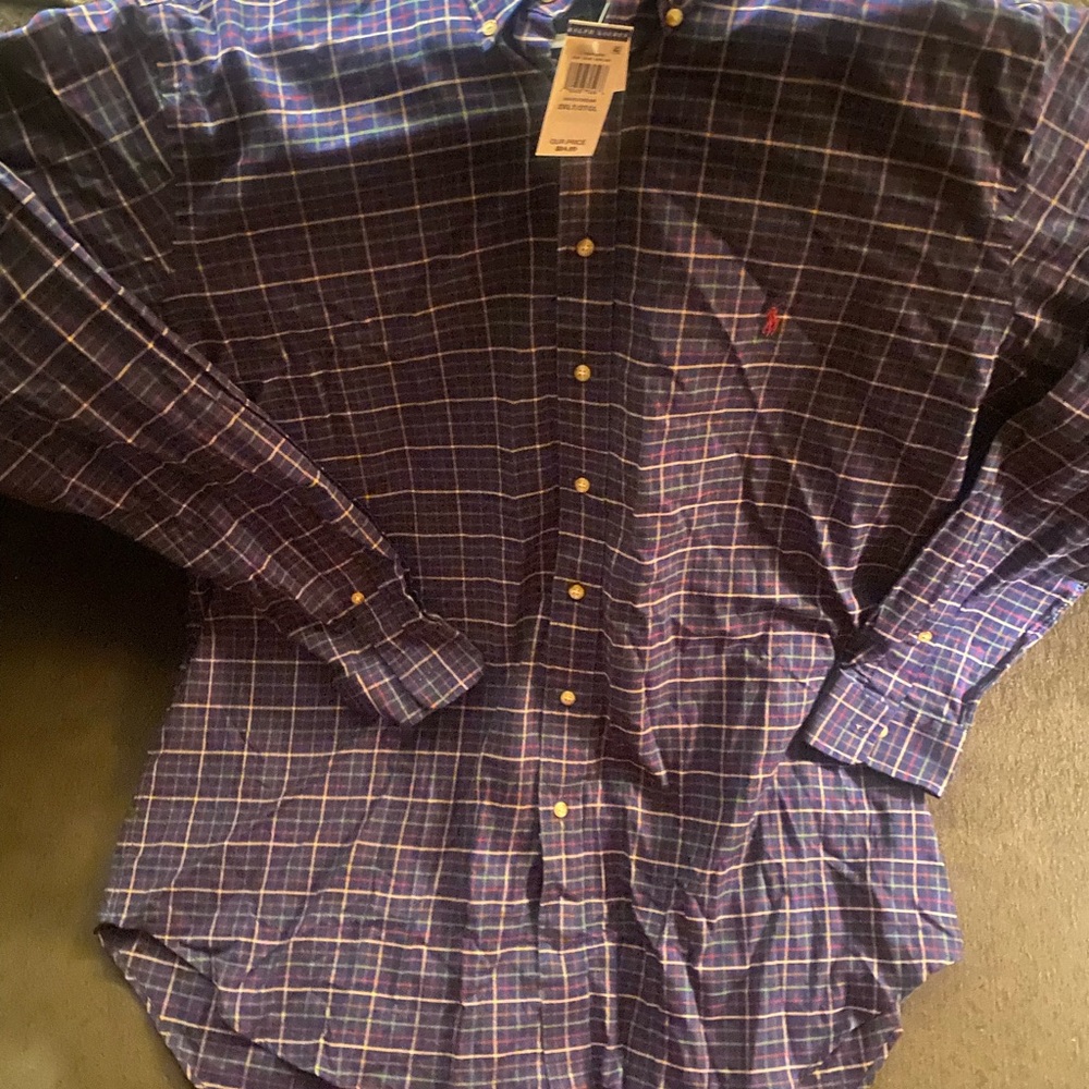 Polo Men's Blue Plaid Shirt